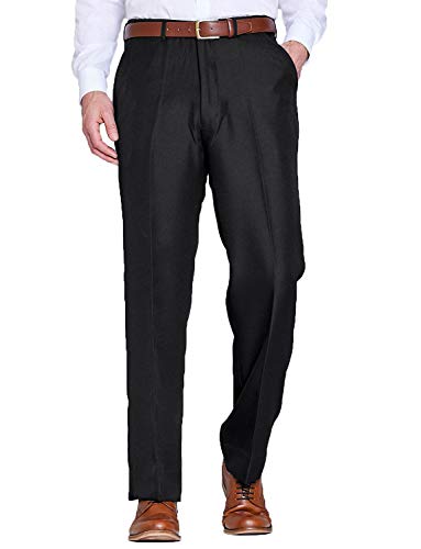 Chums Mens Stretch Waist Formal Smart Work Trouser Pants Black 38W / 33L