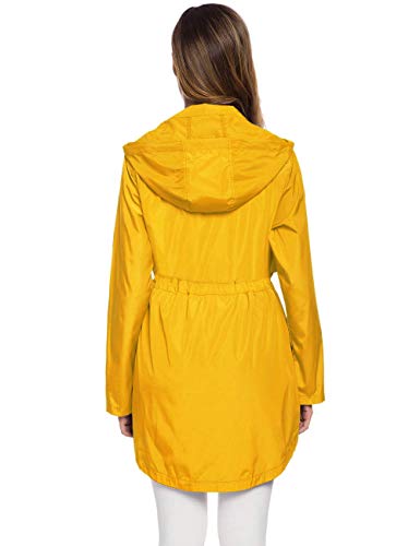 Avoogue Women's Long Raincoat with Hood Outdoor Lightweight Windbreaker Rain Jacket Waterproof