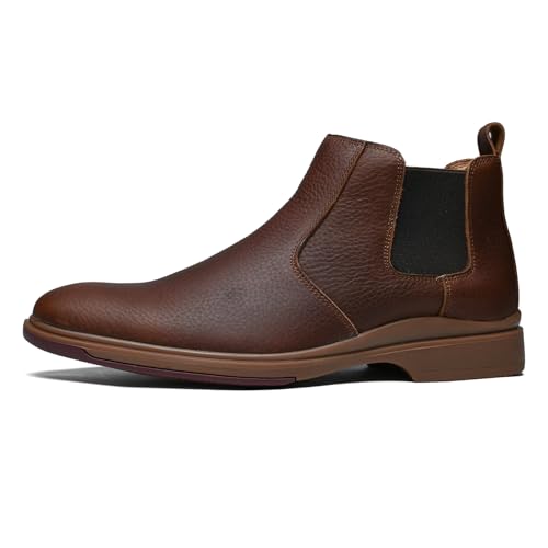 Image of ArcBrothers Men's Chelsea Boots, Relaxed Fit Roomy Toe Box Design, Premium Leather Slip-on Ankle Boots, All-Day Comfort