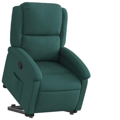Genérico Wenjingqi Sillón reclinable elevable Tela Verde Oscuro, Verde 3204170