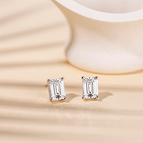 EAMTI 1 Carat 925 Sterling Silver Cubic Zirconia Stud Earrings for Women CZ Stud Small Cute Earrings Hypoallergenic3
