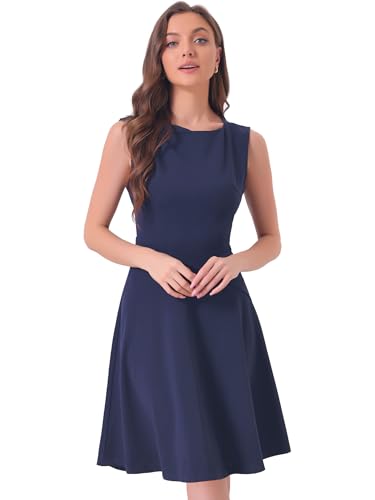 Allegra K Square Neck Dress for Women's Elegant Teacher Office