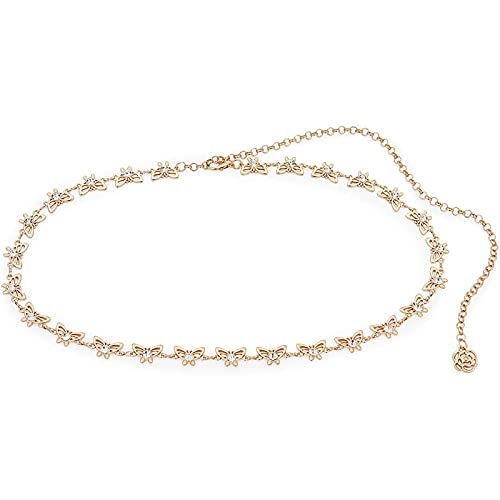 Zodaca Rose Gold Butterfly Chain Belt for Women (43 Inches, Adjustable)
