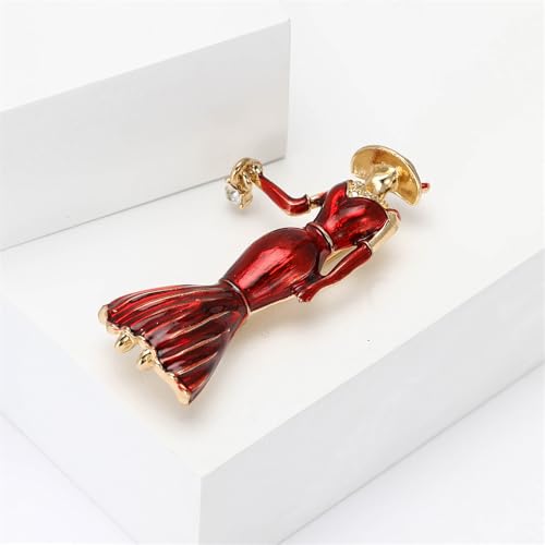 Image of Fashion Lady Brooch Pin for Women Girls Colorful Enamel Crystal Lapel Pins Charm Dress Accessories Coats Scarves Bags Ceremony Clothes Elegant Handmade Holiday Party Jewelry
