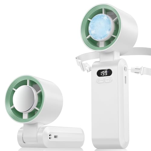 Ventilateur Portable,Ultra Rapide 10m/s,Rechargeable USB 5000mAh,1-199 Vitesses,Affichage LCD,Ventilateur de Poche avec Technologie Turbo pour le bureau, le Extérieur, le Voyage, le chambre à coucher
