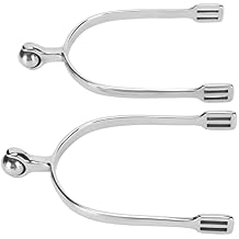 Pssopp Horse Spurs, English Stainless Steel Horse Spurs with Roller Ball Equestrian Gear Accessories for Horse Training Equestrian Competitions Dressage Entertainment