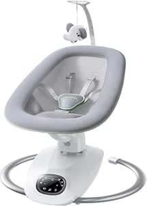 Momcozy CocoSway Babywippe, elektrische 3D-Motion, 6 Bewegungen & 4 Stufen, Fernbedienung, 8 Wiegenlieder, ab Geburt bis 9 kg.