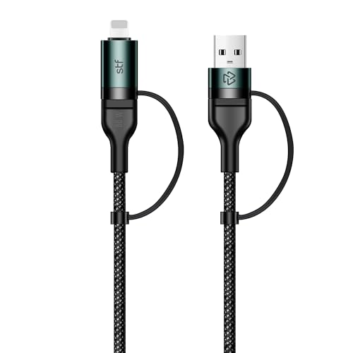STF | Cable 4 en 2 Tipo C/USB - Tipo C/Lightning | Carga ultra rá...