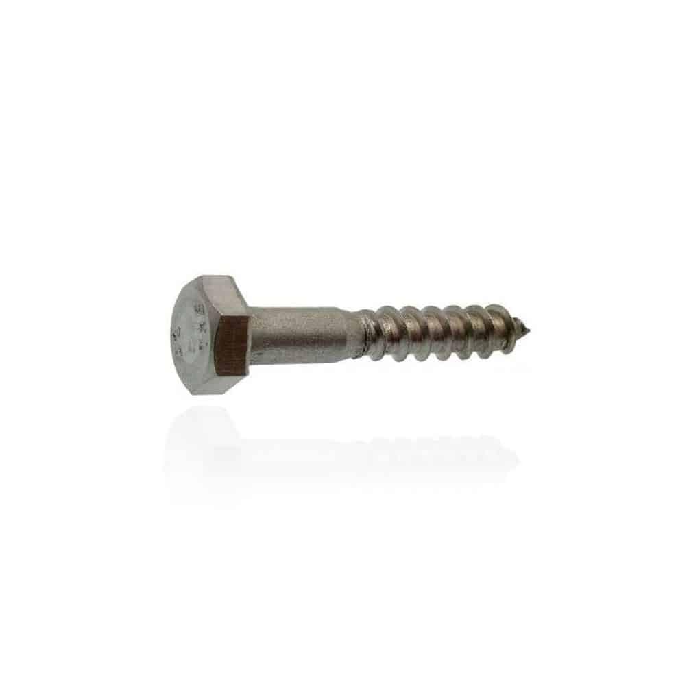 100 Vis à Bois Tête Hexagonale Tirefond 6 x 120 mm - DIN 571 - NFE25-607 - UNI 704 - Inox A2 - D-Work