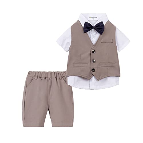 Image of Mud Kingdom Boys Suit 4 Piece Dress Shirt Vest Shorts Set with Bow Tie 2-8 Years