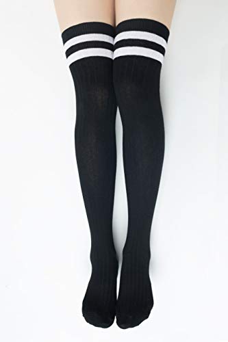 Thigh-High Socks | Womens Striped Cotton Thigh High Tube Sock | Over Knee Boot Socks4