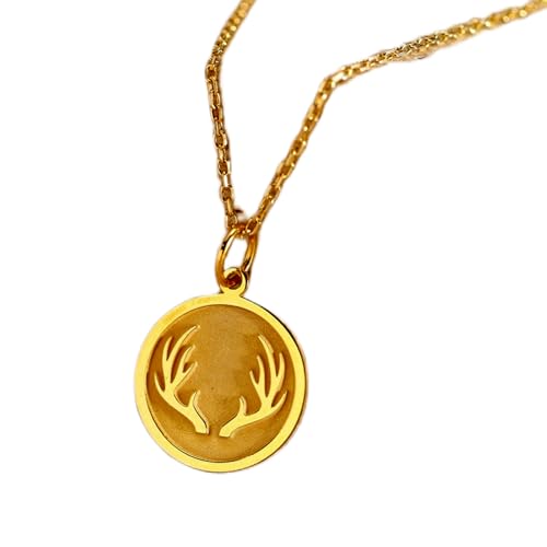 Bijou unisexe bois de cerf LKBEADS, le cadeau idéal en argent doré