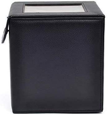 Caja de cuero automático relojera Boder de 18x18x21cm con motor silencioso acabado negro piano 6