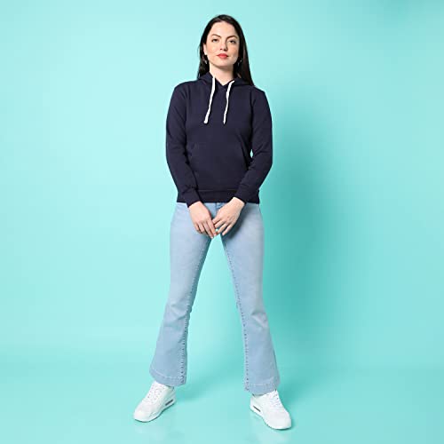 Image of PINACOLADA Women's Sweatshirt with Hoodie Regular Fit for Casual Wear | Cotton Blend Fabric | Hoodie Sweatshirt Crafted with Comfort Fit and High Performance for Everyday Wear