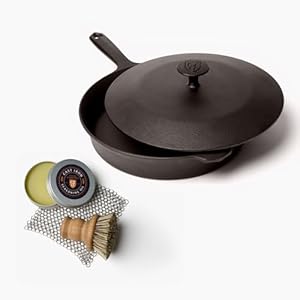 Field Company No.8 Skillet Starter Set (with Cast Iron Cleaning Kit) and No.8 Cast Iron Skillet Lid