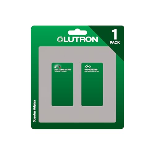Image of Lutron Claro Light Switch Cover Plate, 2 Gang Wallplate, for Decorator Light Switches, Rocker Light Switch Cover, Outlet Cover, Screwless Switch Plate Cover, Gloss, CW-2-GR, Gray