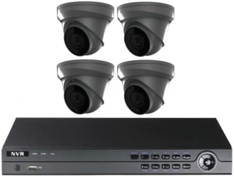 4Channel Includes Four 4MP Turrets Security Camera IP KIT (Black-XD/U-G)