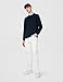 Lacoste Men's Merino Wool Crew Neck Sweater, Navy Blue, X-Large