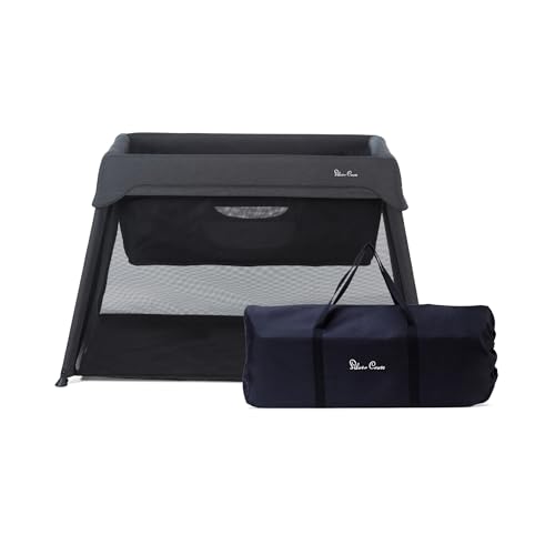 Image of Silver Cross Sleep & Go 3 in 1 Travel Crib - Converts Newborn Bassinet, Crib to Playard - Portable, Lightweight, Easy to Pack with Comfortable Mattress for Infants to Toddlers - Carbon (Sustainable)