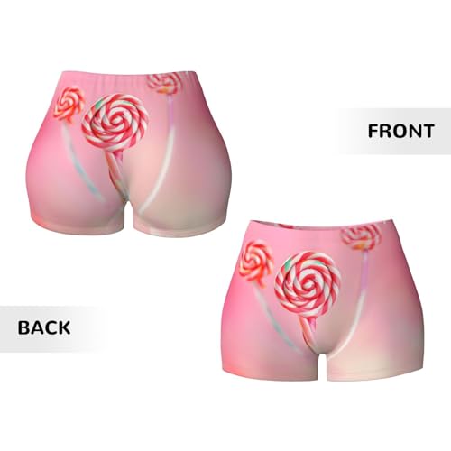 Colorful Lollipop Pattern Sports Shorts, high Elastic Slim Fitness Pants, Suitable for Yoga/Leisure/Daily wear3