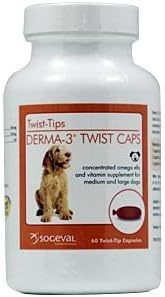 Derma-3 Twist Caps For Medium & Large Dogs, 250 Capsules