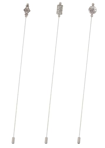 Image of Alilang Antique Vintage Hat Pin Classic Long Handle Geometric Hatpin Stick Lapel Pins for Women, Men, Pack of 2 /3