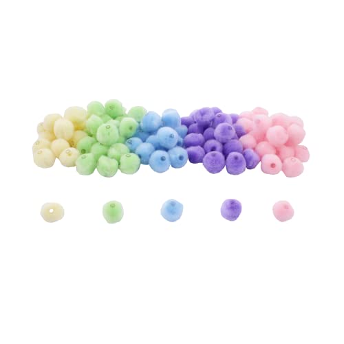 SODERTEX - Pack pompons acrylique à trou PASTEL - 20 mm - 100 pcs - 5 coloris assortis - L794919 - Loisir créatif Cover