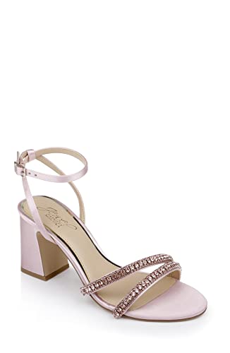 Jewel Badgley Mischka Rosa Block Heel Sandal with Gemstone Straps