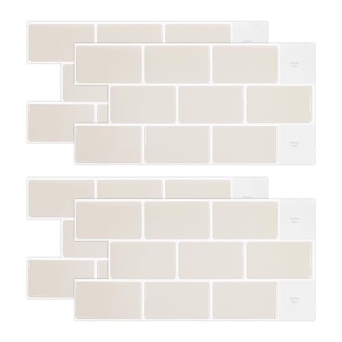 duisoad 4 Piezas Azulejos Adhesivos Cocina Azulejos Adhesivos Baño 30.5 x 15.3 cm Vinilos Cocina Azulejo Adhesivo 3d para Cocina, Baño, Pared, Impermeable, Autoadhesivo