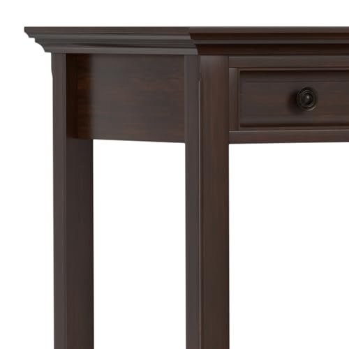 SIMPLIHOME Amherst Desk - 54 Inch Wide Solid Wood Writing Desk in Russet Brown, Transitional Home Office Computer Table for Workspace or Study with 2 Drawers and Flip-Down Keyboard Tray