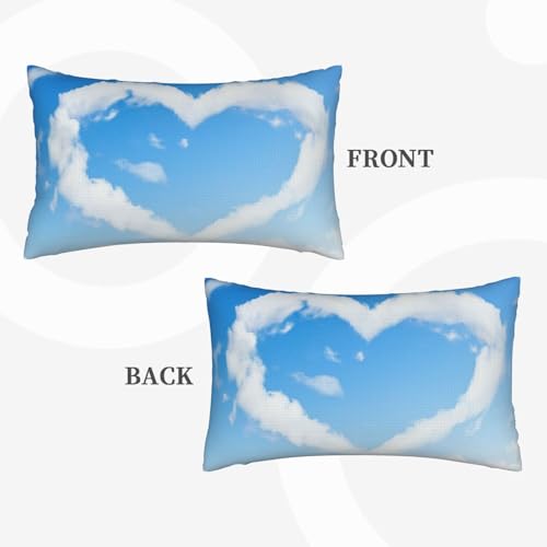 Housses de coussin cœur plage romantique canapé lit imitation lin - 5