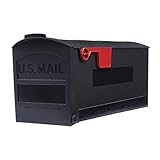 Architectural Mailboxes Patriot Plastic Post Mount Mailbox, Compatibility Code E, GMB505BAM, Black, Medium Capacity