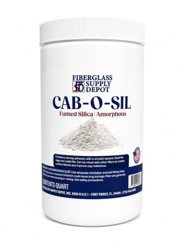 Fiberglass Supply Depot - Cabosil Fumed Silica - Resin Thickener for Non-Saggy Putty - Advanced Epoxy Resin Thickener - Professional Thixotropic Agent for Smooth Epoxy - Easy to Use (1 Quart)