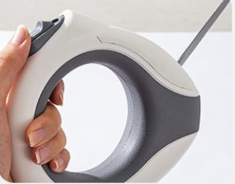 PET&TECH Correa Retráctil para Perros, Correa en Forma de Anillo, 3 Metros de Longitud, Flexible, Fácil Uso, Resistente, Mango Ergonómico con Textura de Cuero, Tecnología para Anti Nudos