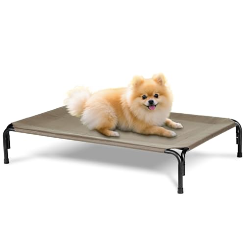 PVY Elevated Dog Bed Outdoor, Medium Raised Cooling Dogs Cot, Lifted Pet Beds with Durable...