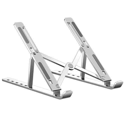 Suporte para Notebook de Aluminio Ajustável Dobrável Portatil Metal Resistente Reforçado altura regulavel compativel ate 15.6 polegadas Regulavel Ergonomico AlphaDomus