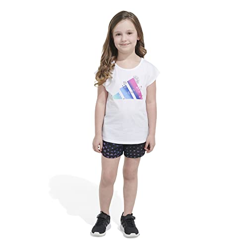adidas girls 2-piece Tee & All Over Print Woven Short Set3
