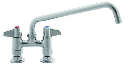 T&S Brass 5F-4DLX14 Faucet, Deck Mount, 4-Inch Centers, 14-Inch Swivel Spout