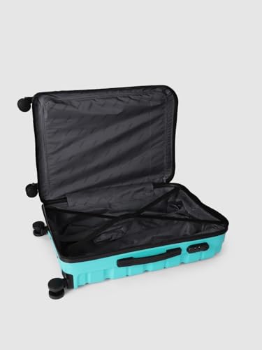 Image of TEAKWOOD Leathers 65 CM 8 Wheels Trolley Bag, Hard Cabin with Zipper Closure, Adjustable Push Button & Cross Side Strap, TSA Lock System 360 Degree (65 CM, Aqua Green)