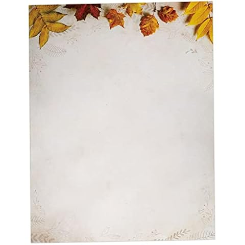 Crispy Autumn Leaves Fall Stationery Paper - 60 Sheets Fall Paper for Inkjet / Laser Printers Cover