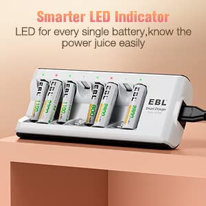 image for EBL AAA Rechargeable Batteries 8 Pack Precharged 1.2V 1100mAh AAA Batt