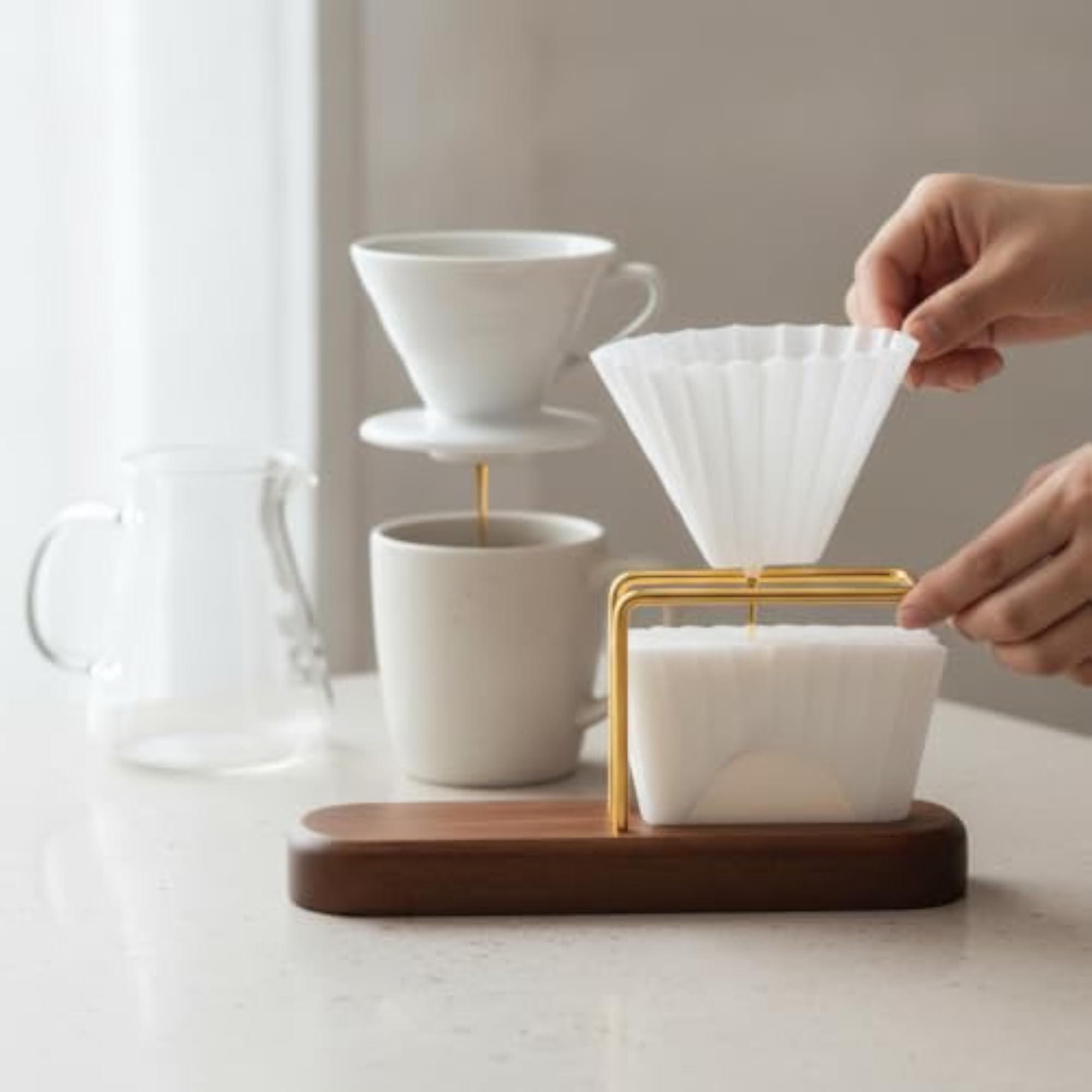 Coffee Filter Holder & Napkin Dispenser for Hotel Restaurant Tabletop