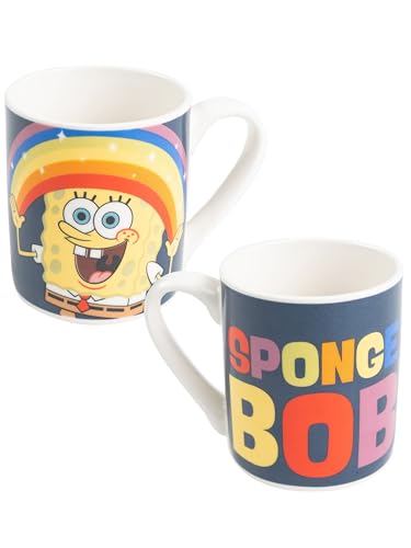 United Labels Taza Infantil Bob Esponja Pantalones Cuadrados - Taza de Cerámica Arco Iris para Niños 230 ml