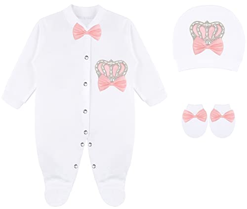 Image of Lilax Baby Girl Newborn Crown Jewels Layette 3 Piece Gift Set