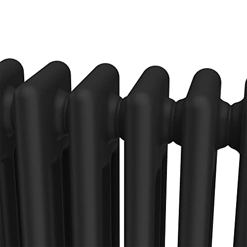 Warmehaus Traditional Radiator Triple Column Black Horizontal Cast Iron Style Central Heating Radiator - 300x1460mm