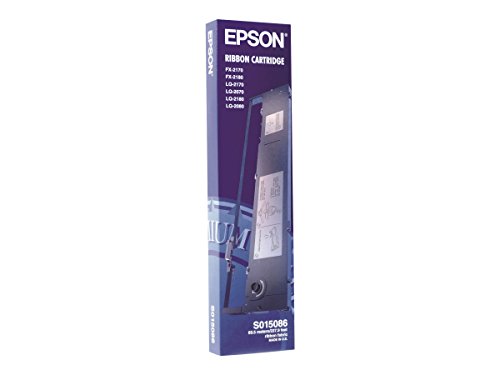 Epson Cartucho negro SIDM para LQ-2x70/2x80/FX-2170/2180 (C13S015086) - Cinta de impresoras matriciales (FX2170/2180/LQ2080/2180/LQ2070/2170, Negro, Matriz de punto, 24-pin, 385 g, 509x125x42) ⭐