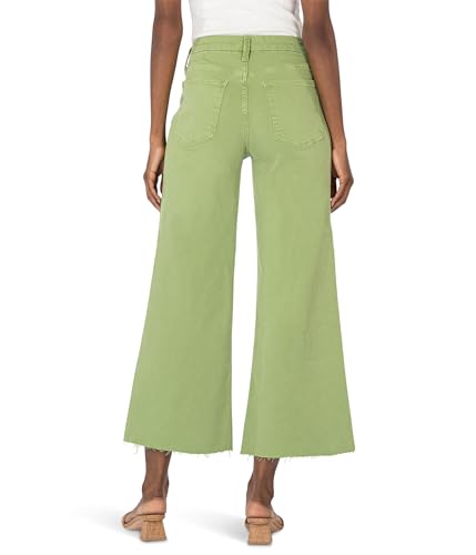 KUT from the Kloth Women's Meg High-Rise Fab Ab Wide Leg Raw Hem in Fire2
