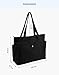 REDSINDA Canvas Tote Bag with Zipper, Multiple Pockets for Daily Essentials, Travel, Work (Black)