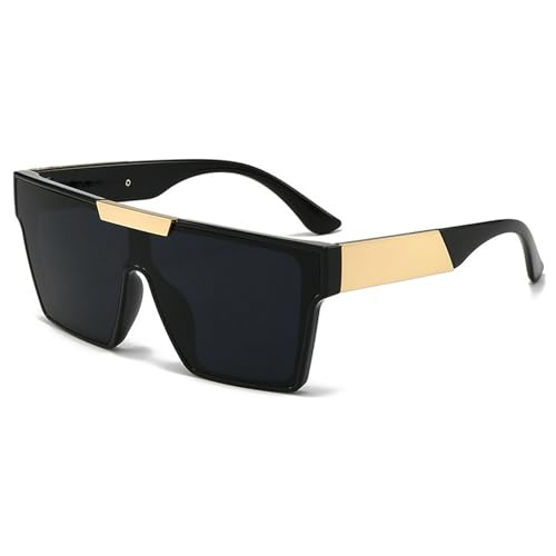 Vintage Male Flat Top Sunglasses Men Black Square Shades UV400 Gradient Sun Glasses For Women One Piece Designer4