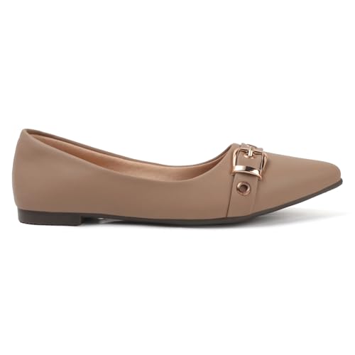 Image of Sukun FBC 99 Women's Bellies Flats Lightweight, Comfortable Slip-On Pointed Toe Shoes for Office, Casual | Stylish, Durable & Comfy
